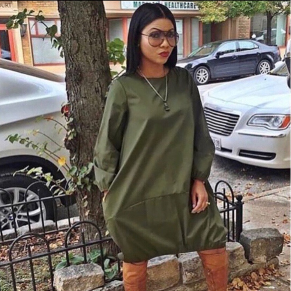 Army Green Bubble Dress